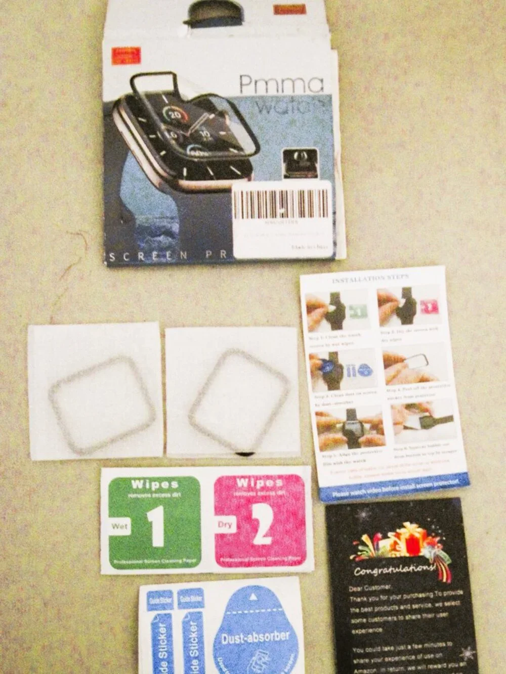 2pk.Pmma Apple band watch screen protector-tempered glass protects for 40MM-New